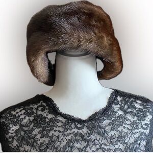 Vintage Mink Pillbox Hat